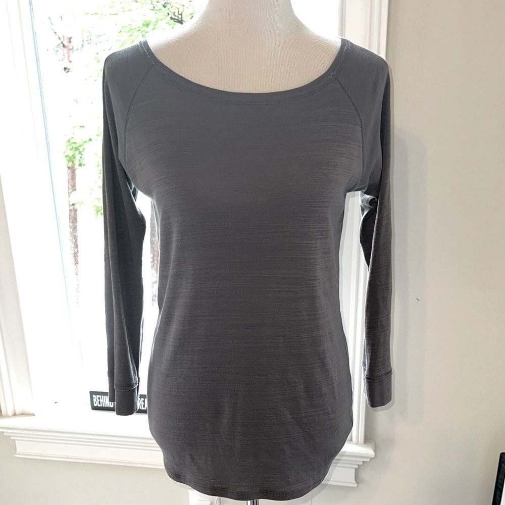 Lilla P 100% Pima Cotton Boatneck Tee, 3/4 sleeves, Medium